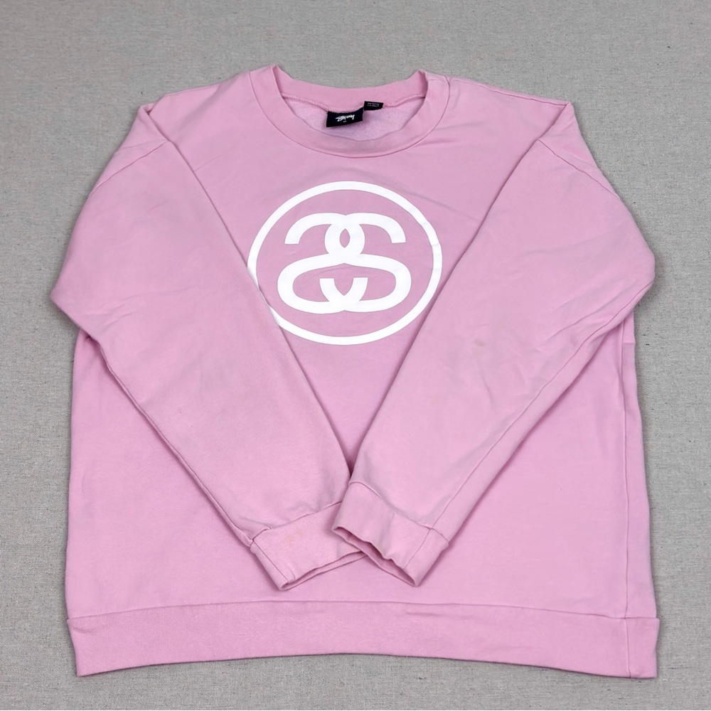 Stussy Women’s Pink Crewneck Sweatshirt Long sleeve USA
